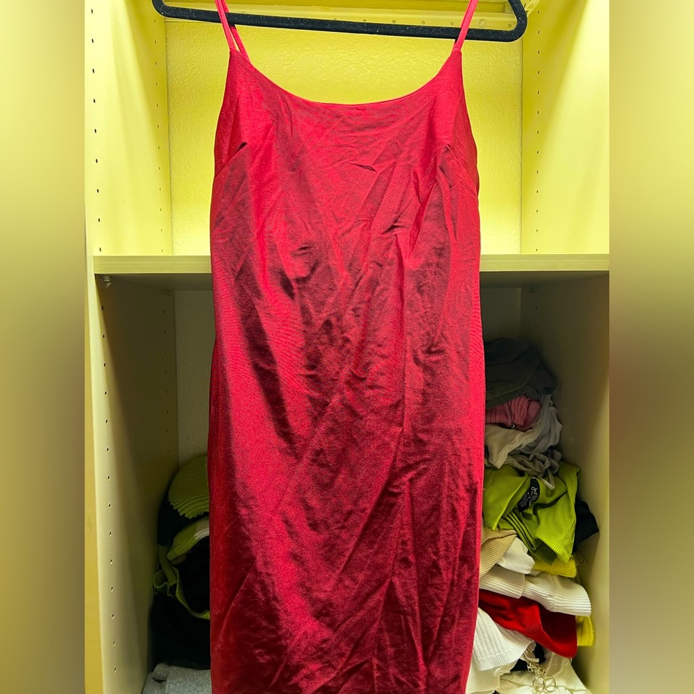 Red women silk dress